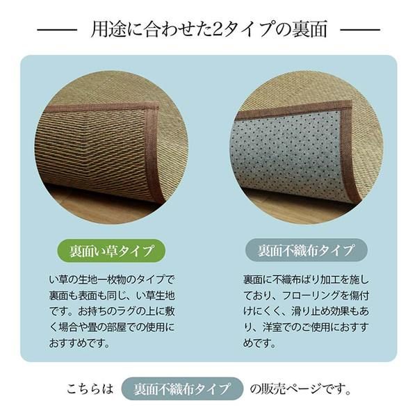 い草ラグ 花ござ カーペット 格子柄 ナチュラル シンプル 和室 洋室 裏不織布滑り止め 滑りにくい 抗菌防臭 消臭 団地間4.5畳(約255×255cm) レイクブルー代引NG