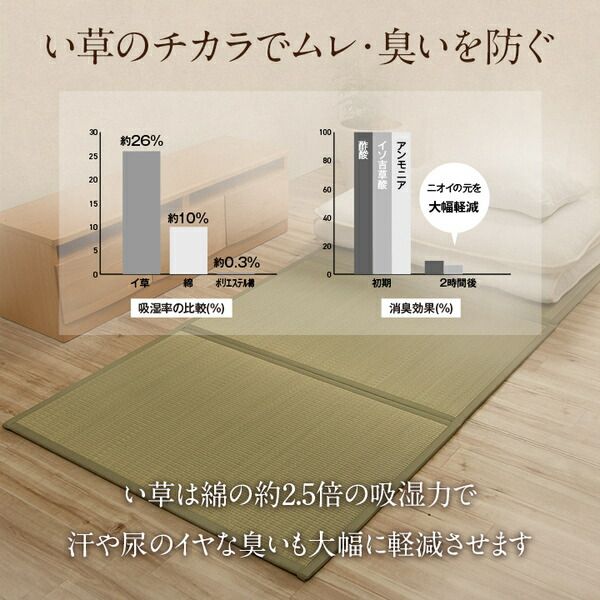 い草マットレスPro 折りたたみ い草 置き畳 軽量 抗菌 消臭 吸着 日本製 セミダブル(約120×210cm)代引NG