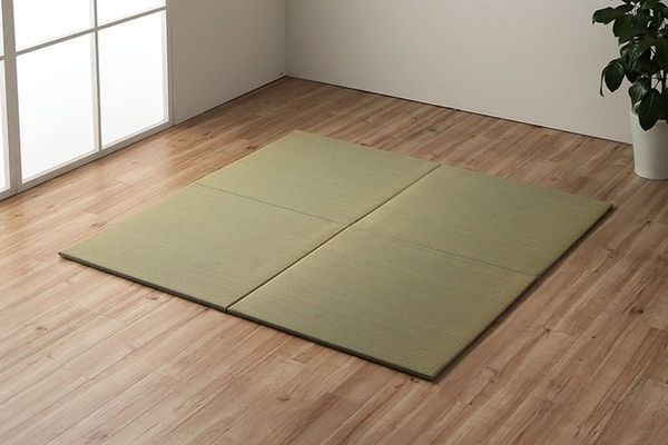 スーパSALE10倍＆4時間限定10％OFF い草 置き畳 ユニット畳 システム畳 サスティナブル 再生不織布 無地 ナチュラル 消臭 縁無し 裏面滑り止め 約70×70cm 6枚組 『みらい U畳』 irucico イルシコ【代引NG】