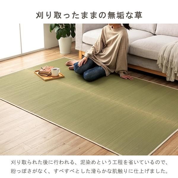 サスティナブル irucico いるしこ みらい 自然素材 国産 日本製 い草 無垢 敷き物 ラグ カーペット マット 消臭 蒸れにくい ナチュラル 約140×140cm代引NG