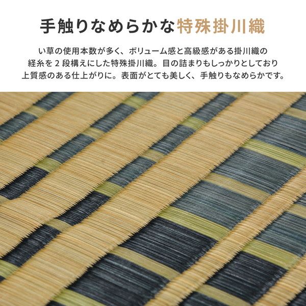 国産い草 ラグマット(裏貼り)/絨毯 約191×191cm ベージュ 日本製 縁：綿100％ 『右京 うきょう』 〔リビング ダイニング〕代引NG