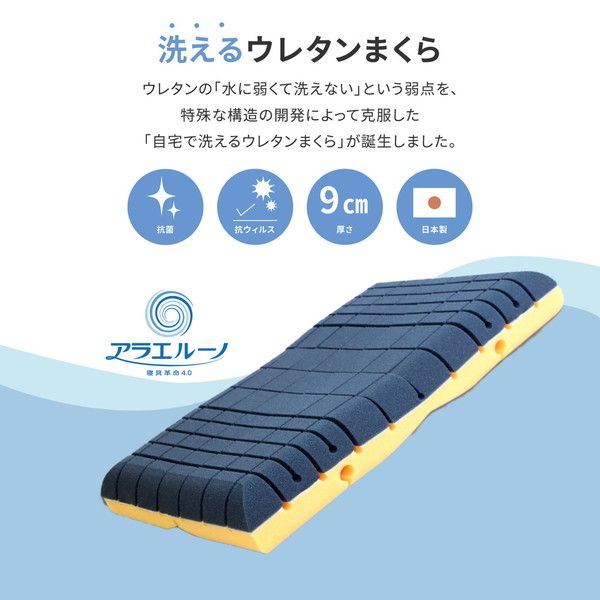 スーパSALE10倍＆4時間限定10％OFF アラエルーノピロー ネイビー 約39×63×9cm【代引NG】
