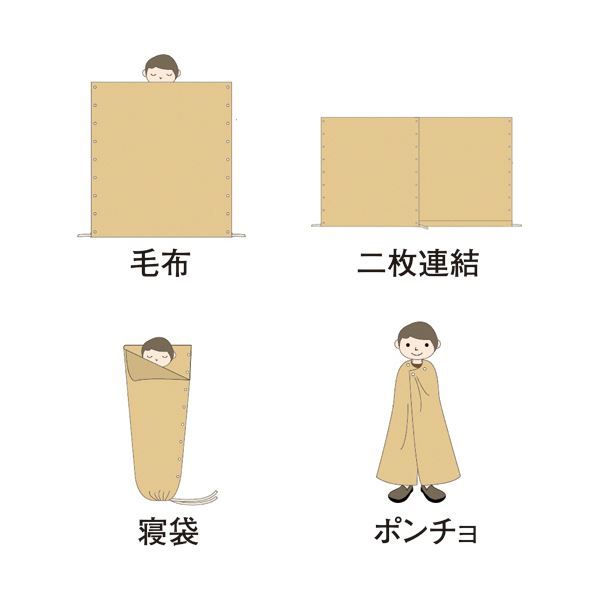 スーパSALE10倍＆4時間限定10％OFF 河本総合防災 4WAYコンパクト毛布 1枚
