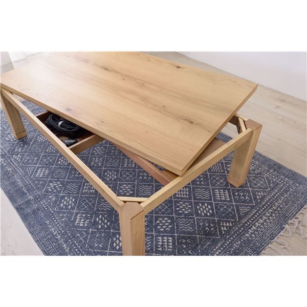こたつ 約幅135×奥行80×高さ36/40cm ナチュラル コタツテーブル 組立品 こたつ布団別売り リビング ダイニング インテリア家具代引NG