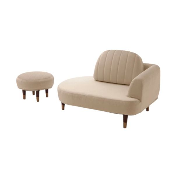 コンパクト ソファー 約幅104cm ベージュ オットマン付き ポケットコイル スチールパイプ 脚付き リビング ダイニング代引NG