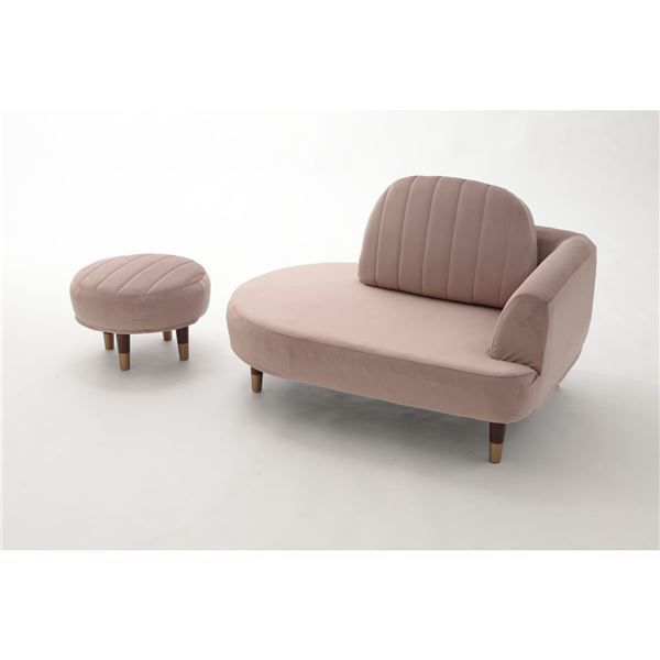 コンパクト ソファー 約幅104cm ピンク オットマン付き ポケットコイル スチールパイプ 脚付き リビング ダイニング代引NG