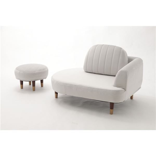 コンパクト ソファー 約幅104cm グレー オットマン付き ポケットコイル スチールパイプ 脚付き リビング ダイニング代引NG