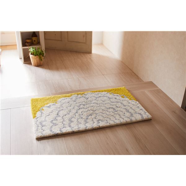 スーパSALE10倍＆4時間限定10％OFF スミノエ デザインライフ イハナマット/玄関マット 約幅45×長さ75cm イエロー【代引NG】