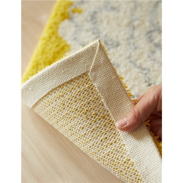 スーパSALE10倍＆4時間限定10％OFF スミノエ デザインライフ イハナマット/玄関マット 約幅45×長さ75cm イエロー【代引NG】