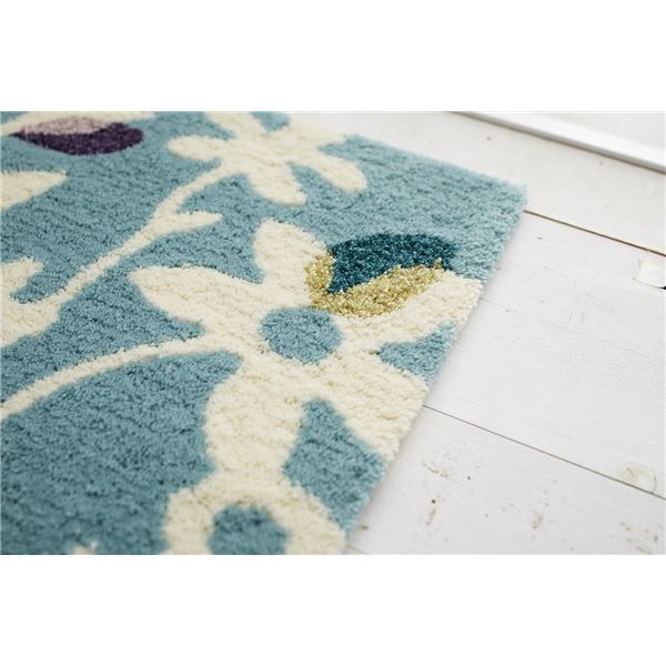 スーパSALE10倍＆4時間限定10％OFF スミノエ デザインライフ クッカマット/玄関マット 約幅45×長さ75cm ブルー【代引NG】