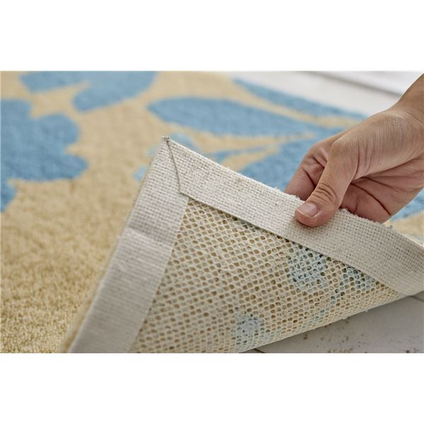 スーパSALE10倍＆4時間限定10％OFF スミノエ デザインライフ ハチマット/玄関マット 約幅45×長さ75cm ライトブルー【代引NG】