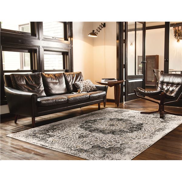 カーペット/ラグマット 約240×240cm 83/LGY(ライトグレー) 防炎 ホットカーペット対応 トルコ製 『リタ』 プレーベル代引NG