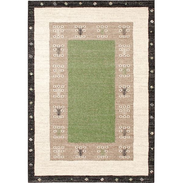 防炎 ラグマット/絨毯 約340×440cm ニューグリーン ホットカーペット対応 『ヴォルテ』 プレーベル 2546/NGN代引NG