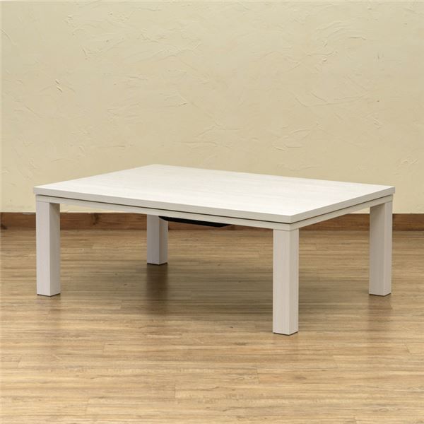 こたつ 約105×75cm ホワイト ヴィンテージ柄コタツ 組立品 リビング ダイニング代引NG