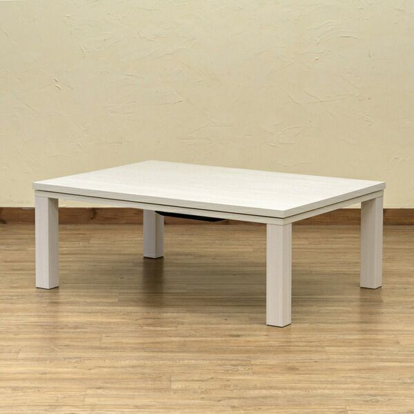 こたつ 約105×75cm ホワイト ヴィンテージ柄コタツ 組立品 リビング ダイニング代引NG