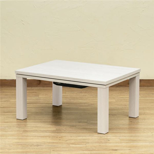 こたつ 約80×60cm ホワイト ヴィンテージ柄コタツ 組立品 リビング ダイニング代引NG