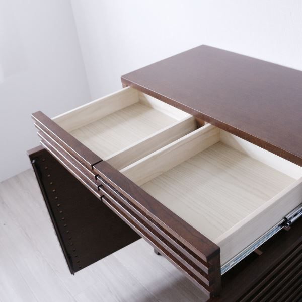 スーパSALE10倍＆4時間限定10％OFF 収納棚 約幅80×奥行42.5×高さ87.5cm ブラウン オープンレール コンセント付き カウンター リビングボード ダイニング【代引NG】