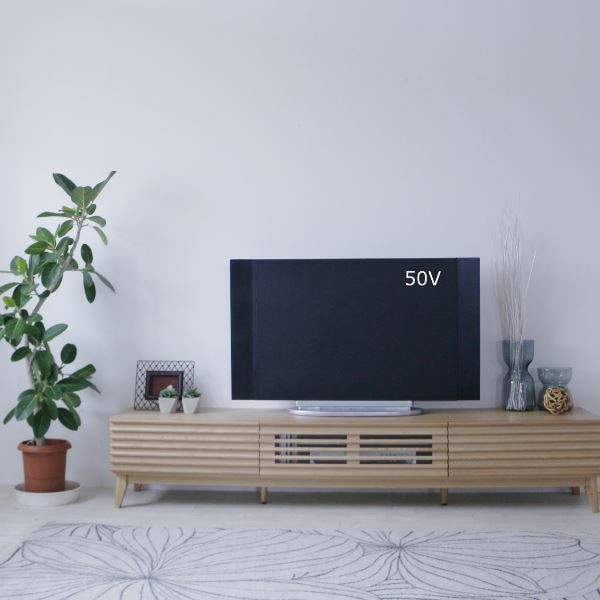 テレビ台 テレビボード 約幅203.5×奥行42.5×高さ38cm ナチュラル ルーバー 脚付き リビング ダイニング インテリア家具代引NG