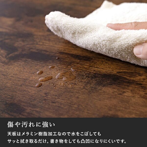 折れ脚テーブル 約幅105×奥行55×高さ32cm ブラウン 古木調代引NG