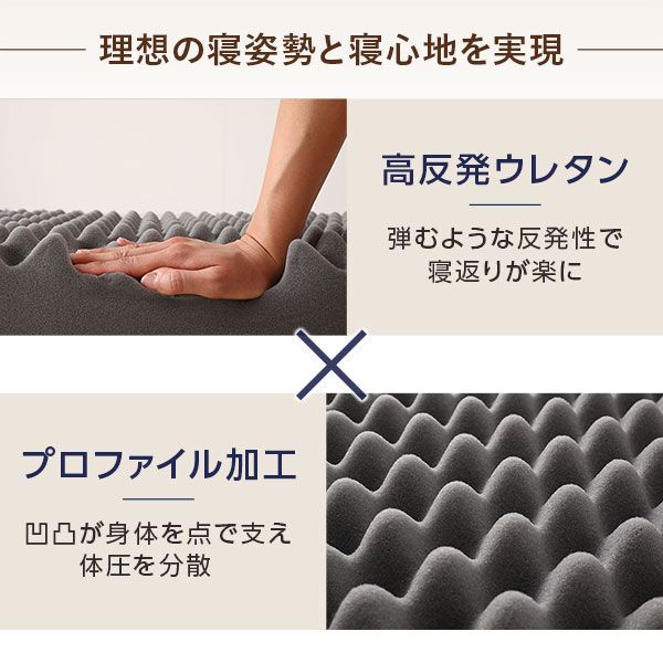 マットレス ファミリータイプ 〔ダブル 厚さ8cm ブラウン〕 連結 高反発 抗菌 防臭 防ダニ 折りたたみ 日本製マットレス 3つ折りマットレス 高反発マットレス ダブルマットレス代引NG