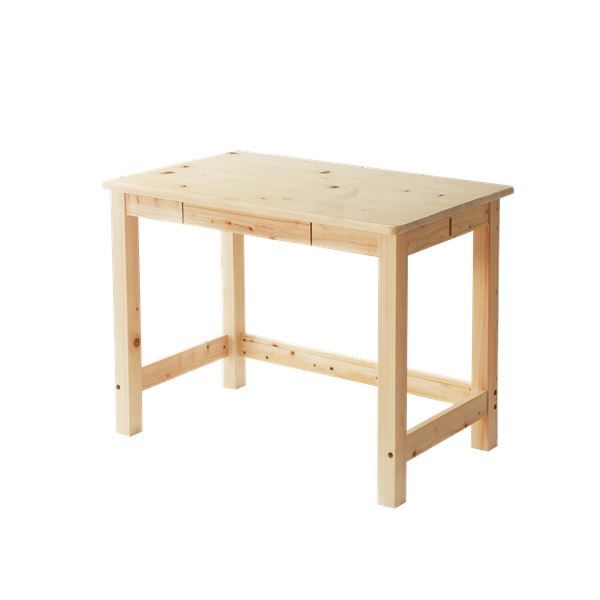 ヒノキデスク/机約96×60×72cm 引き出し付き 組立品 日本製 国産代引NG