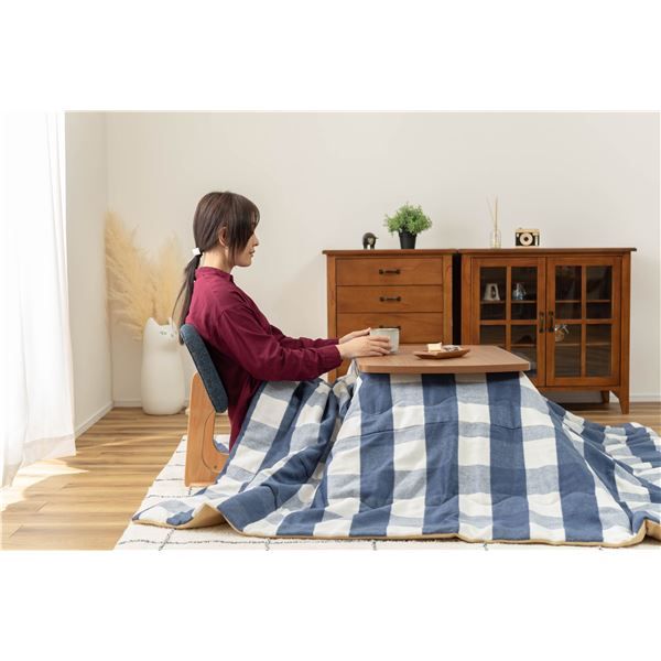 スーパSALE10倍＆4時間限定10％OFF フロアチェア 約W50×D56×H52×SH12cm ブルー 完成品