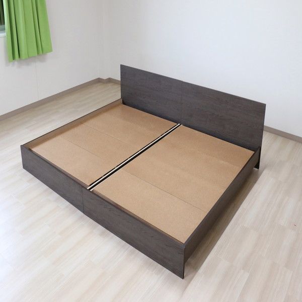 ベッド ワイドキング 240cm セミダブル＋セミダブル アッシュブラウン ポケットコイルマットレス付き bred-panel 組立式代引NG