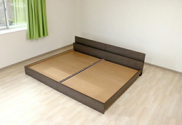 ベッド ワイドキング 220cm シングル＋セミダブル ヴィンテージナチュラル ポケットコイルマットレス付 bred-cabinet 組立式代引NG