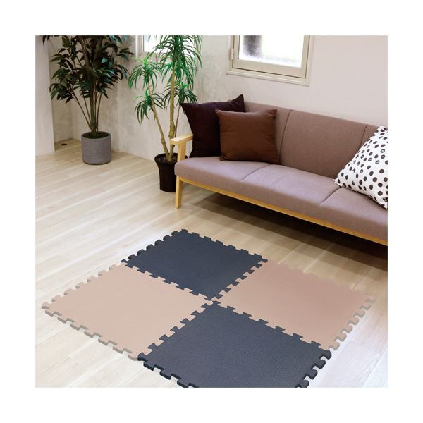 スーパSALE10倍＆4時間限定10％OFF 明和グラビア 極厚ジョイントマット600×600mm 20mm厚 ダークブルー/グレイッシュベージュ VJEM-6020（DBL/GB）1パック（4枚）
