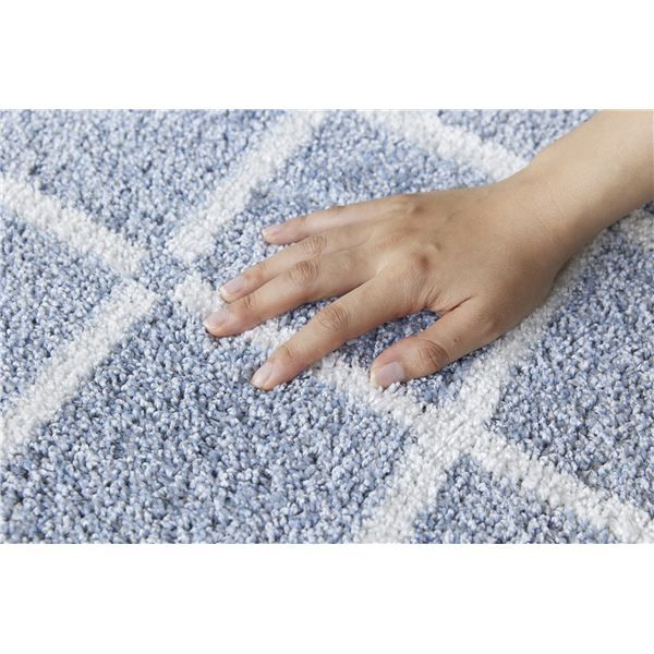 スーパSALE10倍＆4時間限定10％OFF スミノエ 洗える キッチンマット オセロ 約幅45×長さ240cm ブルー 日本製【代引NG】