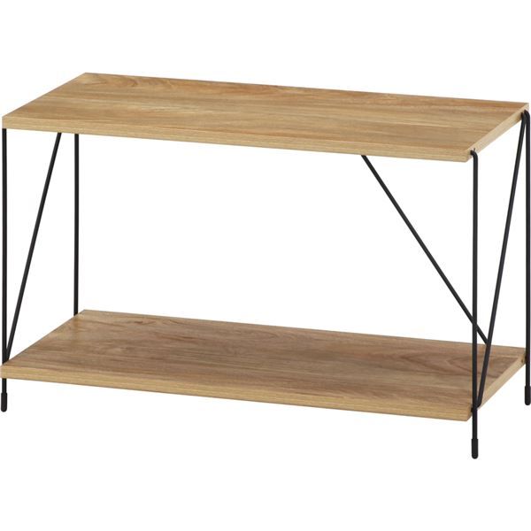 EZBOワイヤーラック2段 約620mm幅 OAK NA オークナチュラル 組立式代引NG