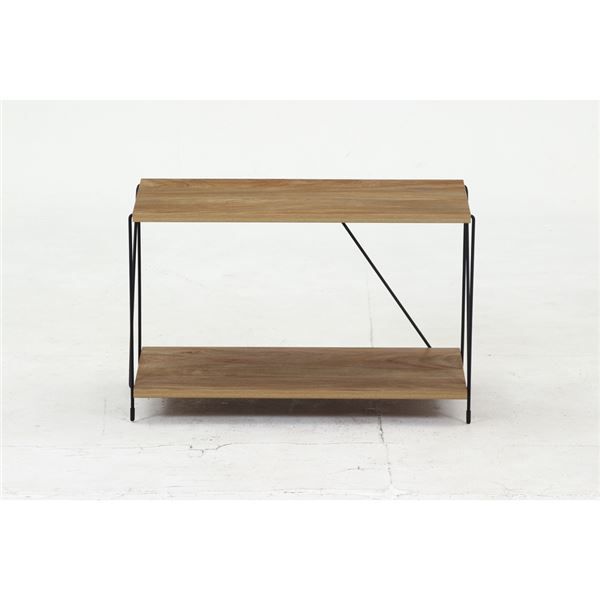 EZBOワイヤーラック2段 約620mm幅 OAK NA オークナチュラル 組立式代引NG