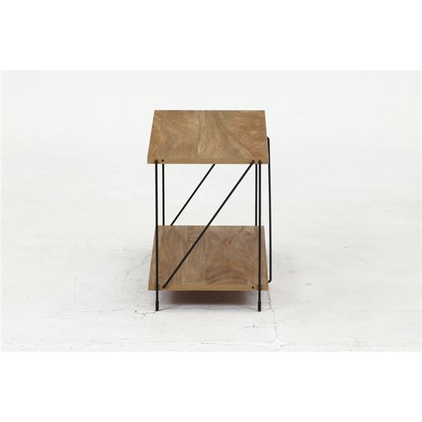 EZBOワイヤーラック2段 約620mm幅 OAK NA オークナチュラル 組立式代引NG