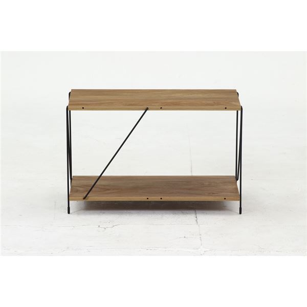 EZBOワイヤーラック2段 約620mm幅 OAK NA オークナチュラル 組立式代引NG