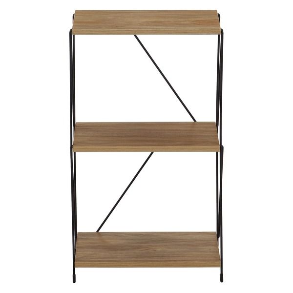 EZBOワイヤーラック3段 約420mm幅 OAK NA オークナチュラル 組立式代引NG