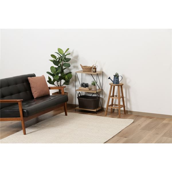 EZBOワイヤーラック3段 約420mm幅 OAK NA オークナチュラル 組立式代引NG