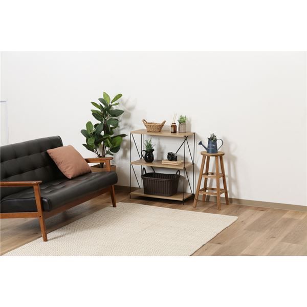 EZBOワイヤーラック3段 約620mm幅 OAK NA オークナチュラル 組立式代引NG