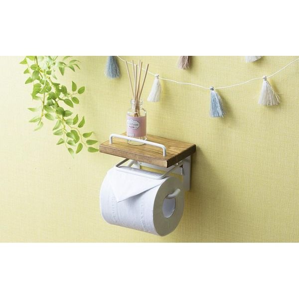 スーパSALE10倍＆4時間限定10％OFF トイレットペーパーホルダー 約幅14×奥行9.5×高さ11.5cm ナチュラル シングルtype 完成品 トイレ お手洗い 店舗 オフィス【代引NG】