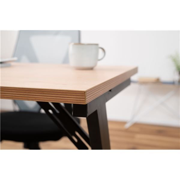 スーパSALE10倍＆4時間限定10％OFF デスク/パソコンデスク ナチュラル Z型脚 アジャスター付 組立品