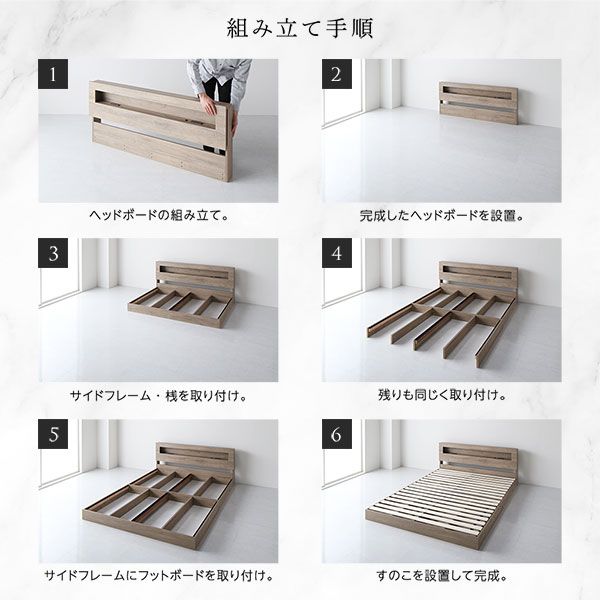 スーパSALE10倍＆4時間限定10％OFF ベッド セミダブル ポケットコイルマットレス付き ホワイト 低床 すのこ LED 照明付き 宮付き 棚付き 宮棚付き 2口 コンセント付き 頑丈 ローベッド フロアベッド 低床ベッド すのこベッド  セミダブルベッド セミ