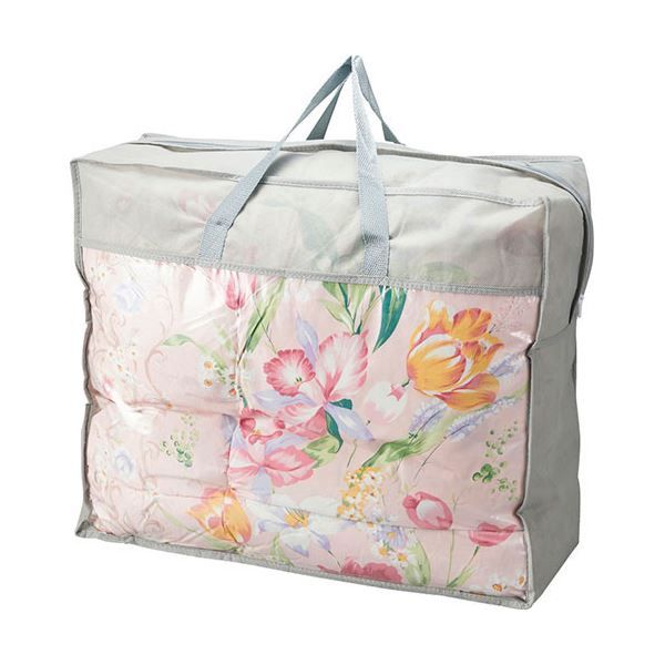 スーパSALE10倍＆4時間限定10％OFF 花浪漫 羽根ふとん バッグ入り 約150×210cm ピンク L7048595