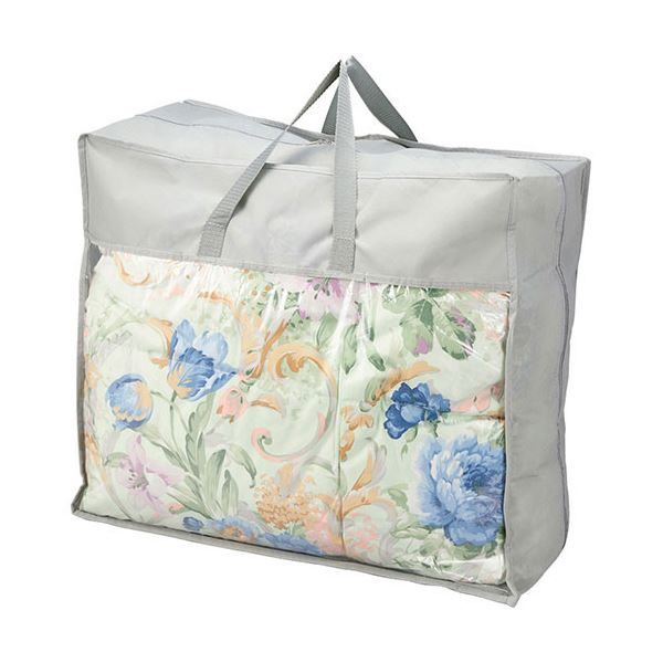 スーパSALE10倍＆4時間限定10％OFF 花浪漫 羽根ふとん バッグ入り 約150×210cm ブルー L7048600