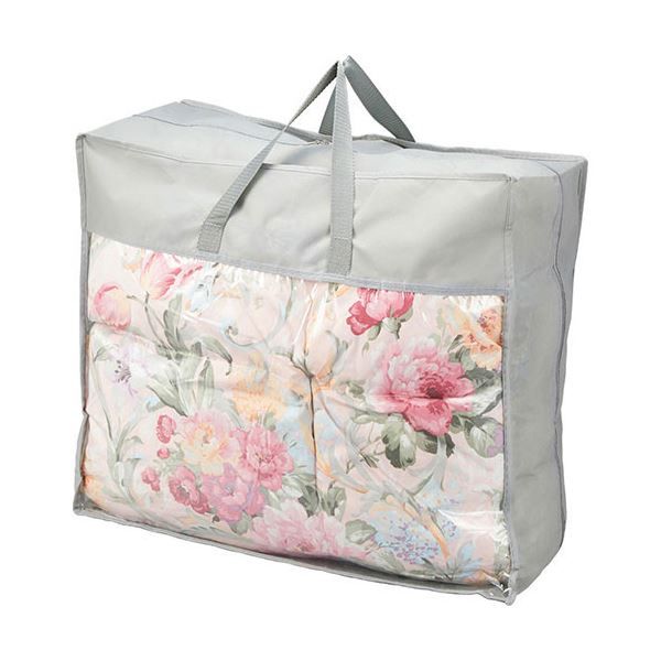 スーパSALE10倍＆4時間限定10％OFF 花浪漫 羽根ふとん バッグ入り 約150×210cm ピンク L7048617