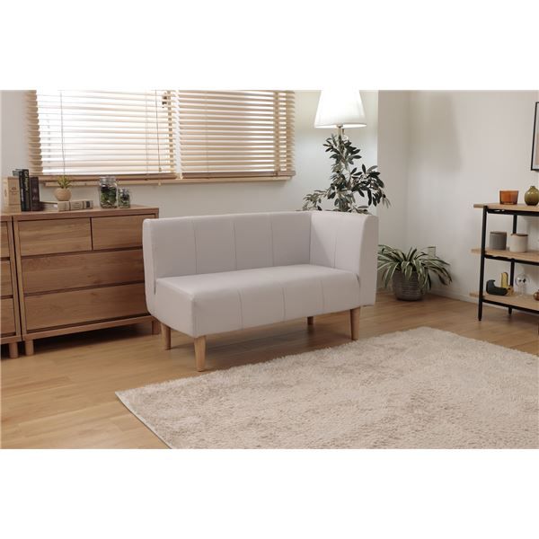 ダイニングソファー 左肘タイプ グレー PVC 日本製代引NG