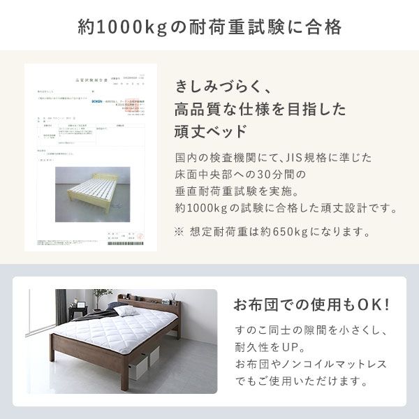 スーパSALE10倍＆4時間限定10％OFF ベッド ダブル 国産ポケットコイルマットレス付き グレージュ 頑丈 すのこ 棚付き 宮付き 宮棚付き 2口 コンセント付き 3段階 高さ調整可 木製 天然木 パイン材 Forteo フォルテオ すのこベッド ダブルベッド