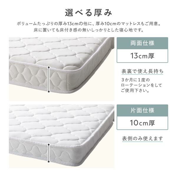 三つ折りポケットコイルマットレス シングル 約W97×D195×H13cm ホワイト代引不可