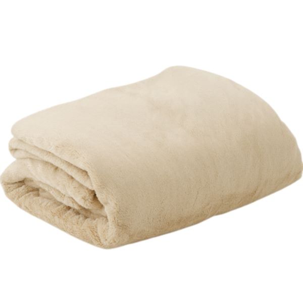 スーパSALE10倍＆4時間限定10％OFF 毛布 寝具 約140×200cm ベージュ 無地 節電 吸湿発熱機能付き ベッドルーム 寝室 インテリア雑貨 寝室雑貨