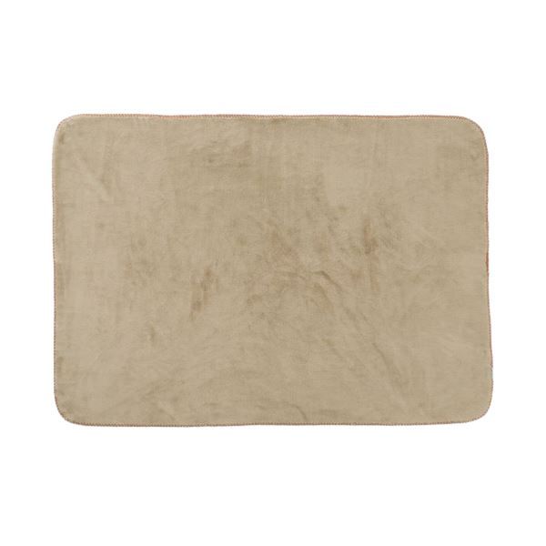 スーパSALE10倍＆4時間限定10％OFF ハーフケット 約100×140cm ベージュ ステッチ 吸湿発熱機能 もこもこあったか ブランケット リビング インテリア雑貨