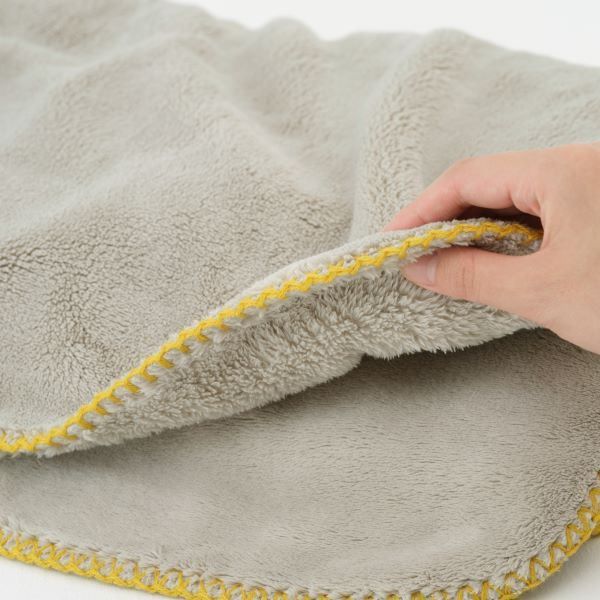 スーパSALE10倍＆4時間限定10％OFF ハーフケット 約100×140cm ベージュ ステッチ 吸湿発熱機能 もこもこあったか ブランケット リビング インテリア雑貨