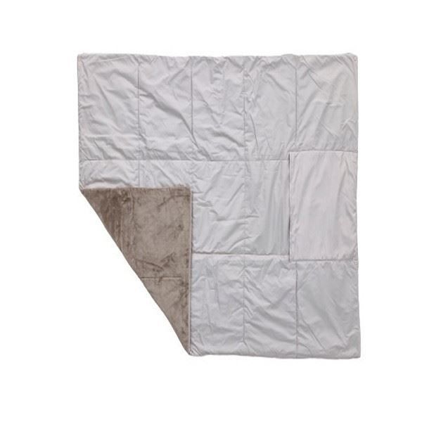 スーパSALE10倍＆4時間限定10％OFF ひざ掛け 約60×85cm グレーベージュ 吸湿発熱 撥水 抗菌 防臭 防ダニ コンパクト収納 超軽量 カポック綿 あったか アウトドア